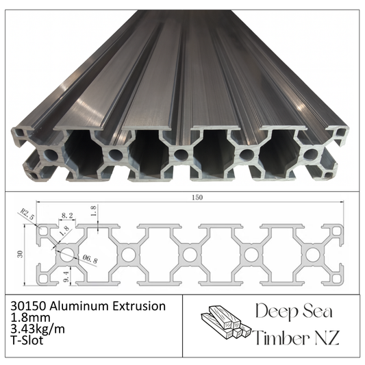 30150 (30H x 150W) Aluminum Extrusion - T Slot  (Price per meter)
