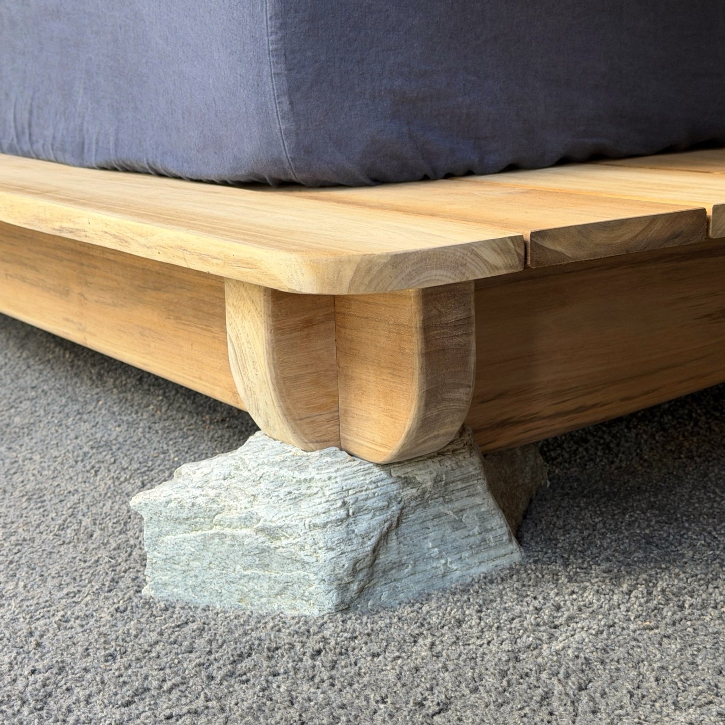 Schist & Timber Platform Bed