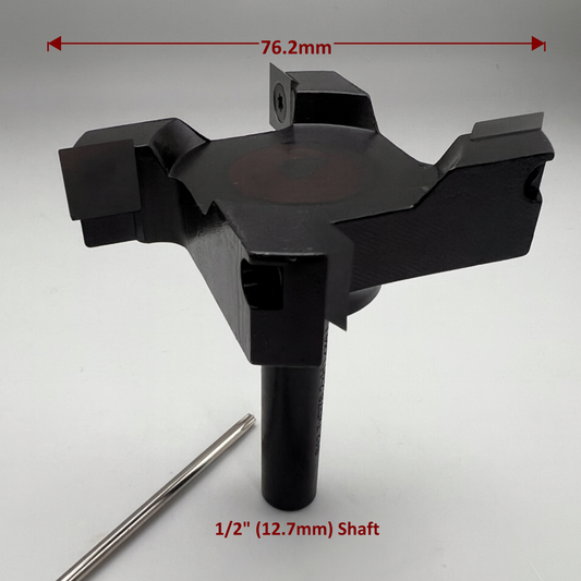 Carbide Insert 1/2” Router Surfacing Bit - 76.2mm width