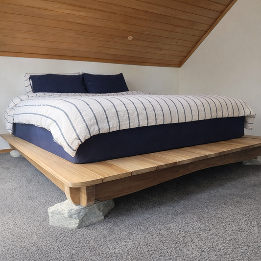Schist & Timber Platform Bed