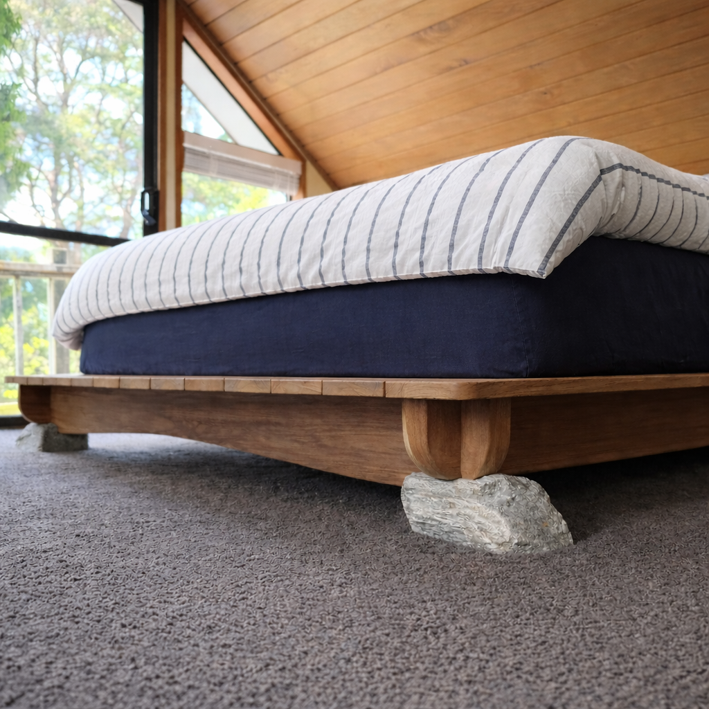 Schist & Timber Platform Bed