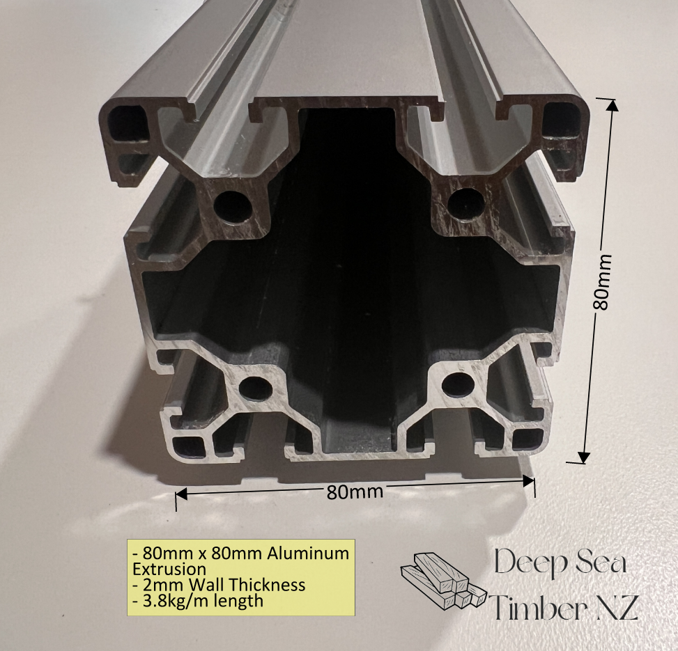 8080 Aluminum Extrusion - T Slot  (Price per meter)