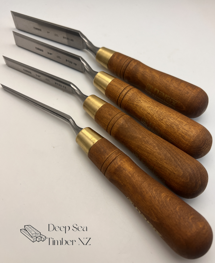 Narex Cranked-Neck Paring Chisel - Set of 4