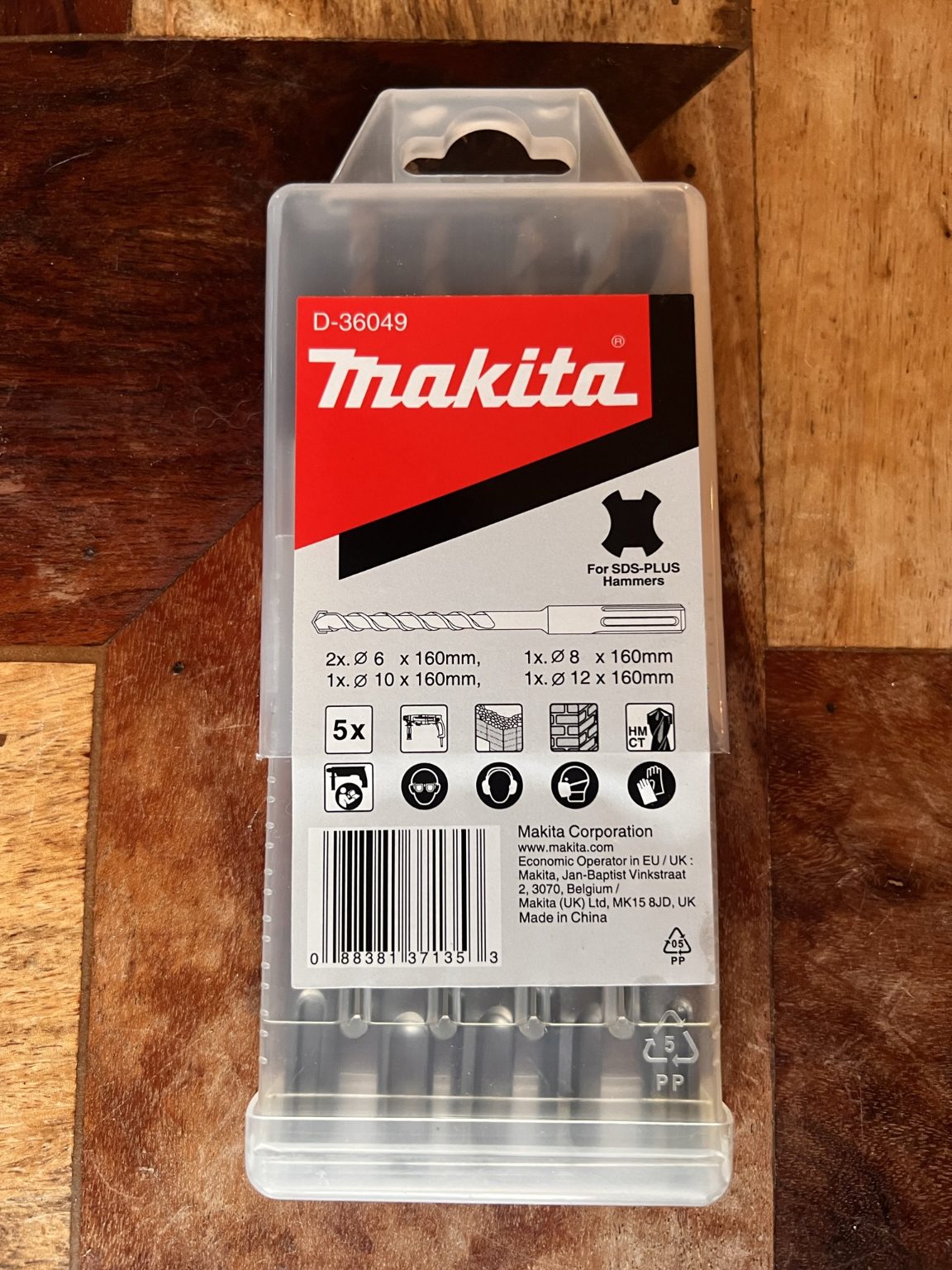 Makita D-36049 Makita Masonry Hammer SDS-Plus Drill Bit Set