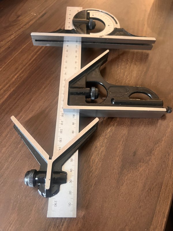 Combination angle ruler - stainless steel & cast iron