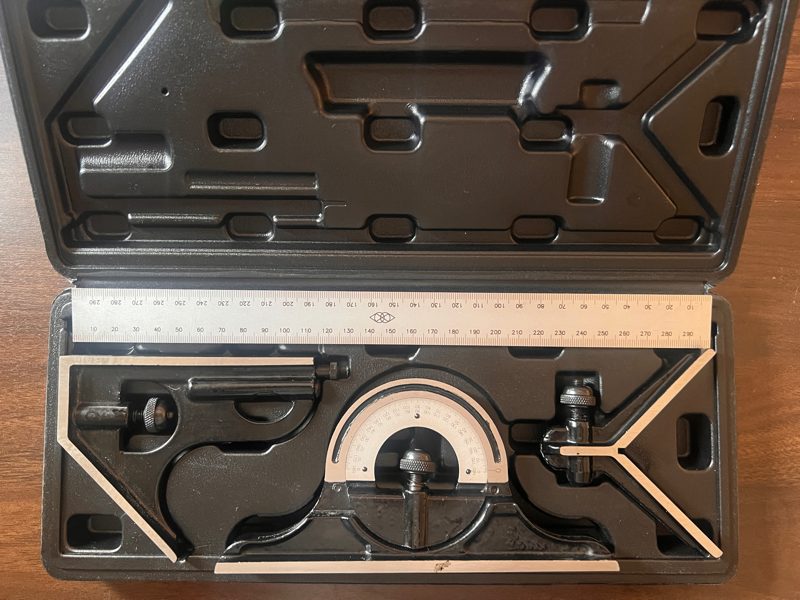 Combination angle ruler - stainless steel & cast iron