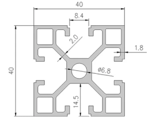 4040 (R0) Aluminum Extrusion - T Slot