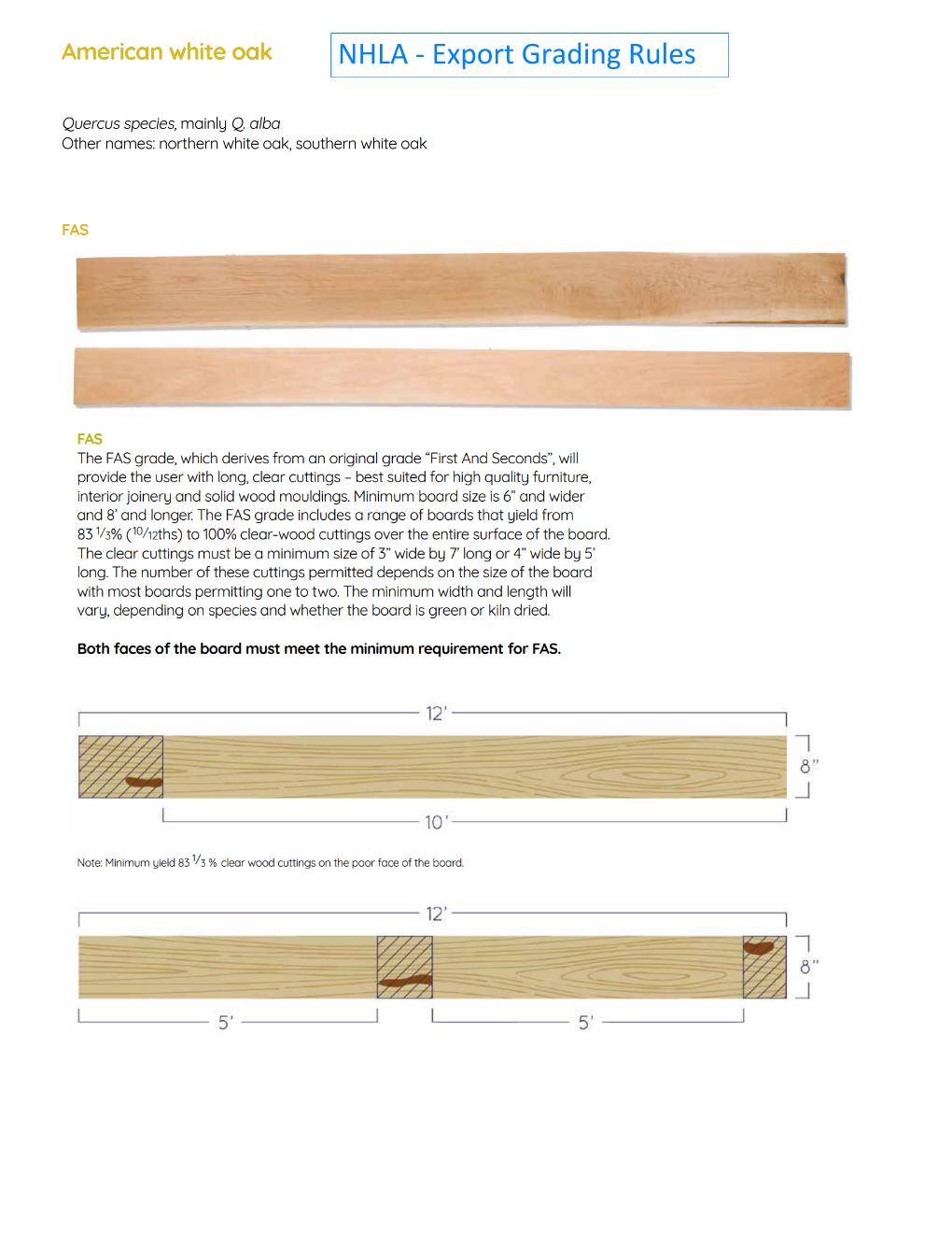 American White Oak - FAS - 210-290mm x 25mm x 2450mm - Price per m