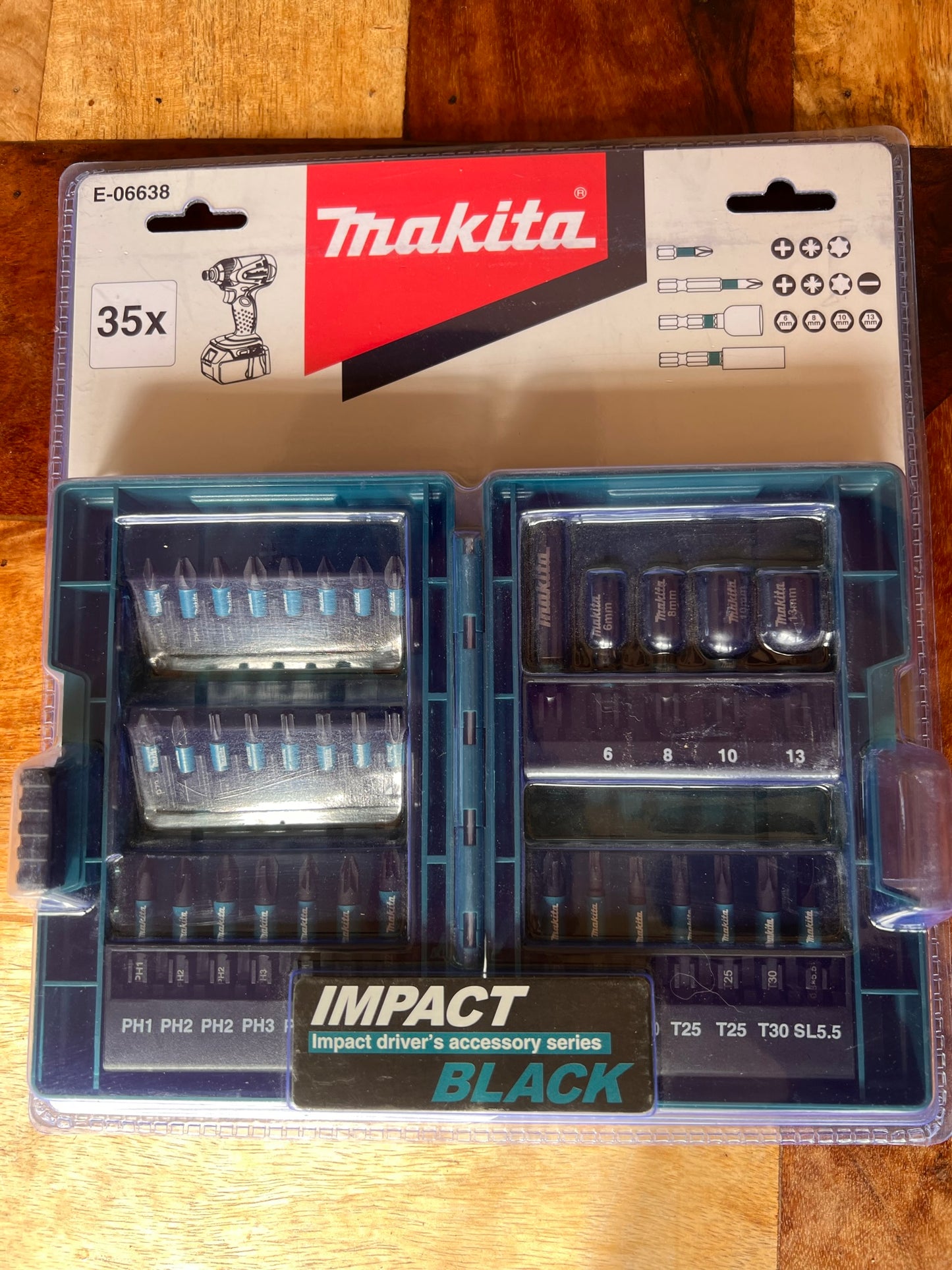 Makita E-06638 Impact Black Drill Bits Set 35Pcs