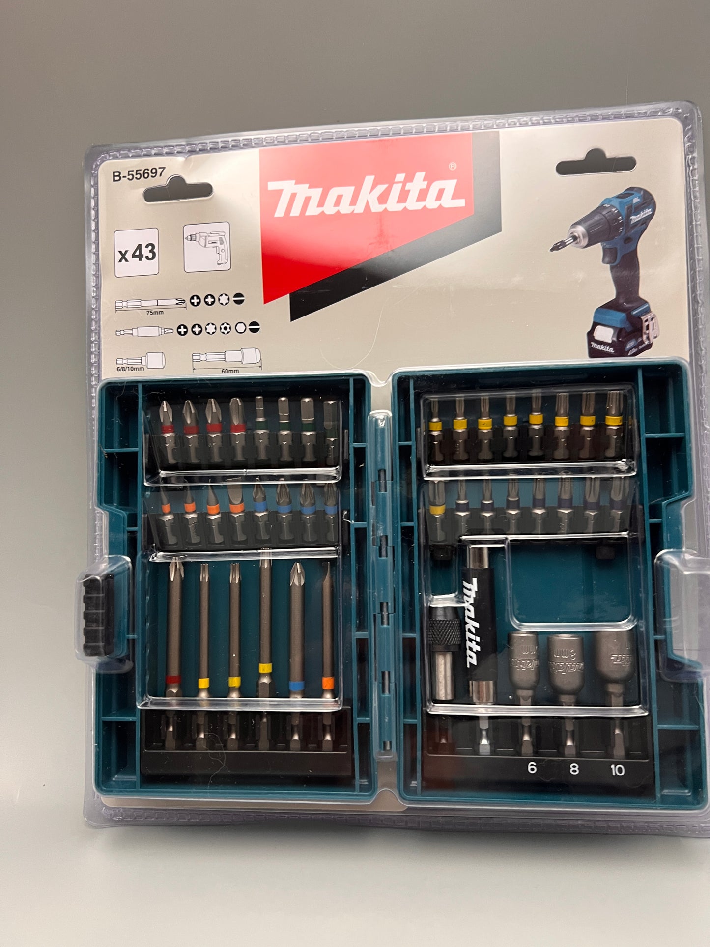 Makita 43Pc Colour Coded Screwdriver Bit Set B-55697