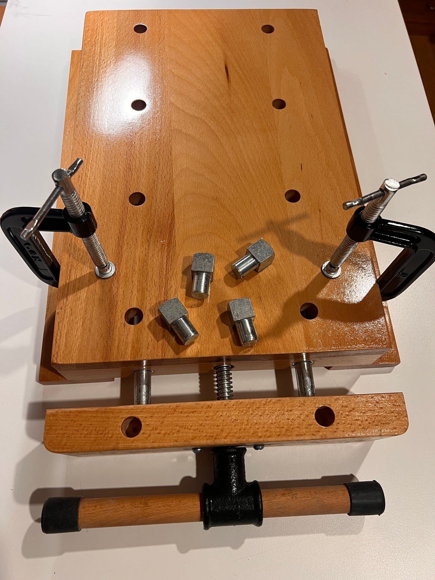 Mini Work Bench Clamp Station + Accessories - Beechwood