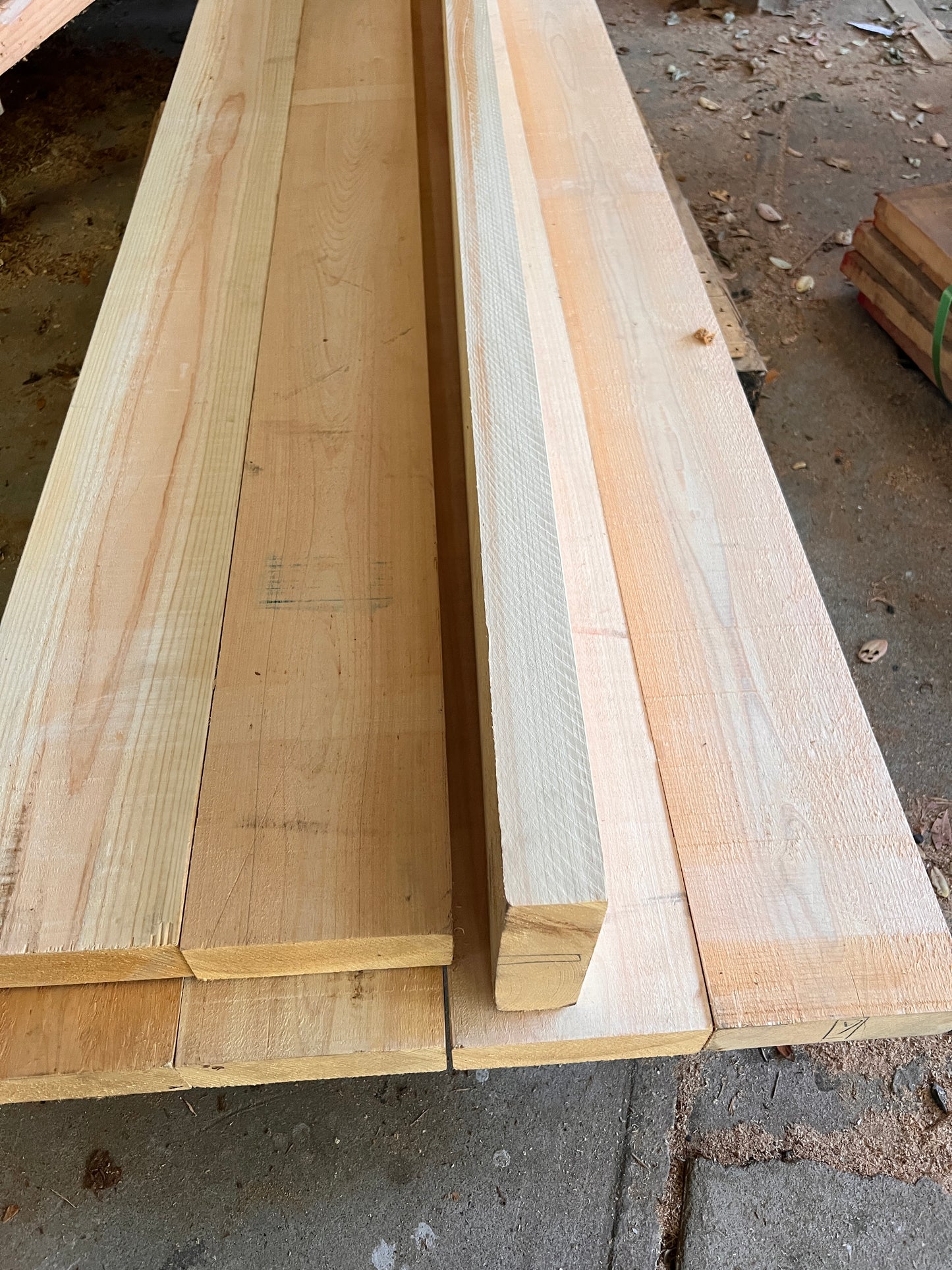 Japanese Hinoki Beams - Premium - 155mm x 50mm x 2200mm - Rough Sawn - 0.12m3