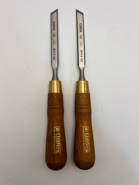 Narex Premium Left & Right Skew Chisel - 12mm - Set of 2