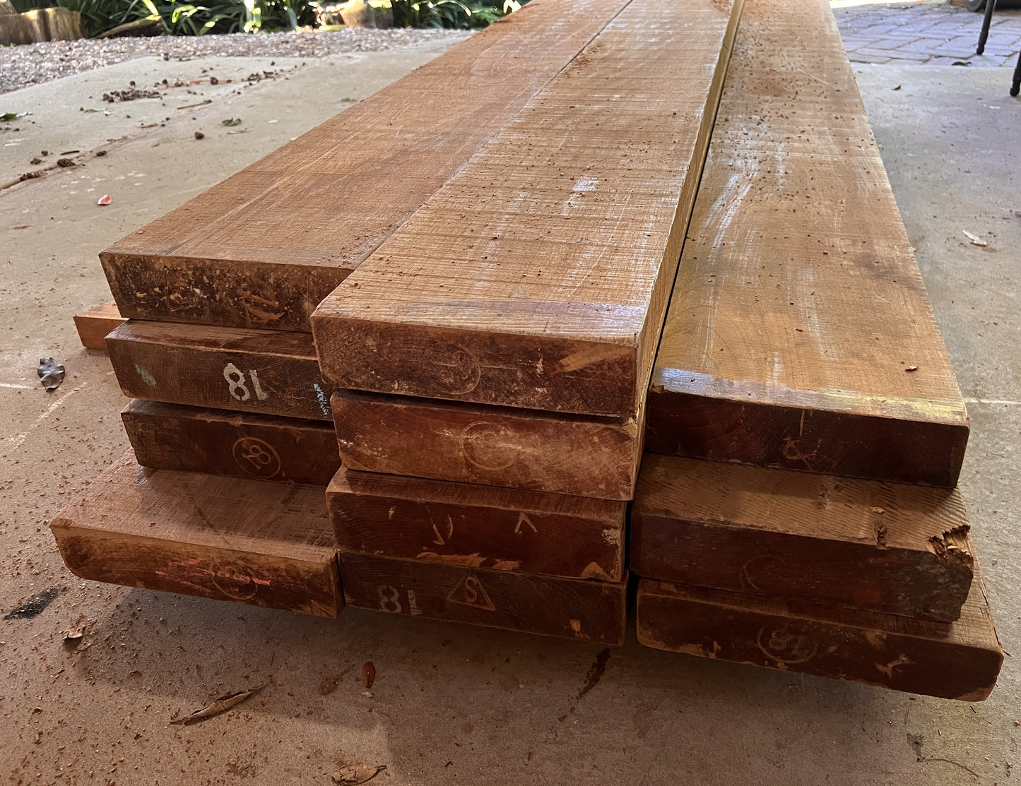 Burmese Teak - FEQ / Grade A - Rough Sawn Beams 210 x 55mm - Price per m