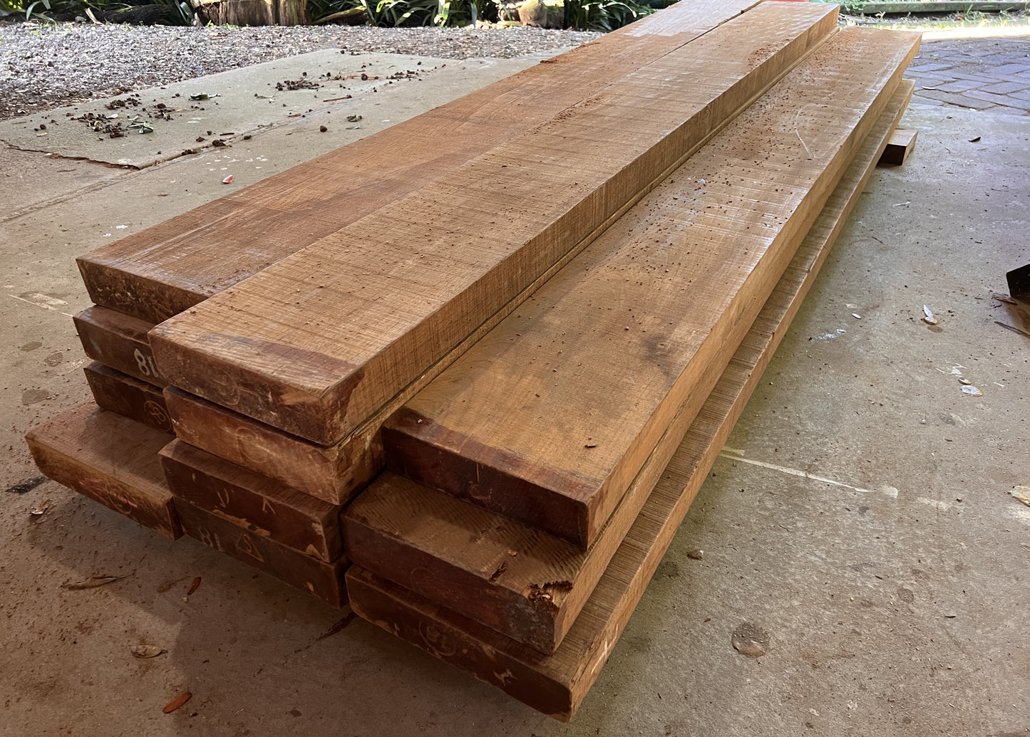 Burmese Teak - FEQ / Grade A - Rough Sawn Beams 210 x 55mm - Price per m