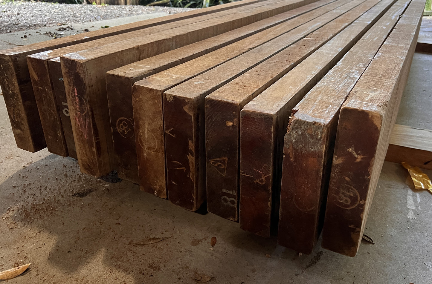 Burmese Teak - FEQ / Grade A - Rough Sawn Beams 210 x 55mm - Price per m