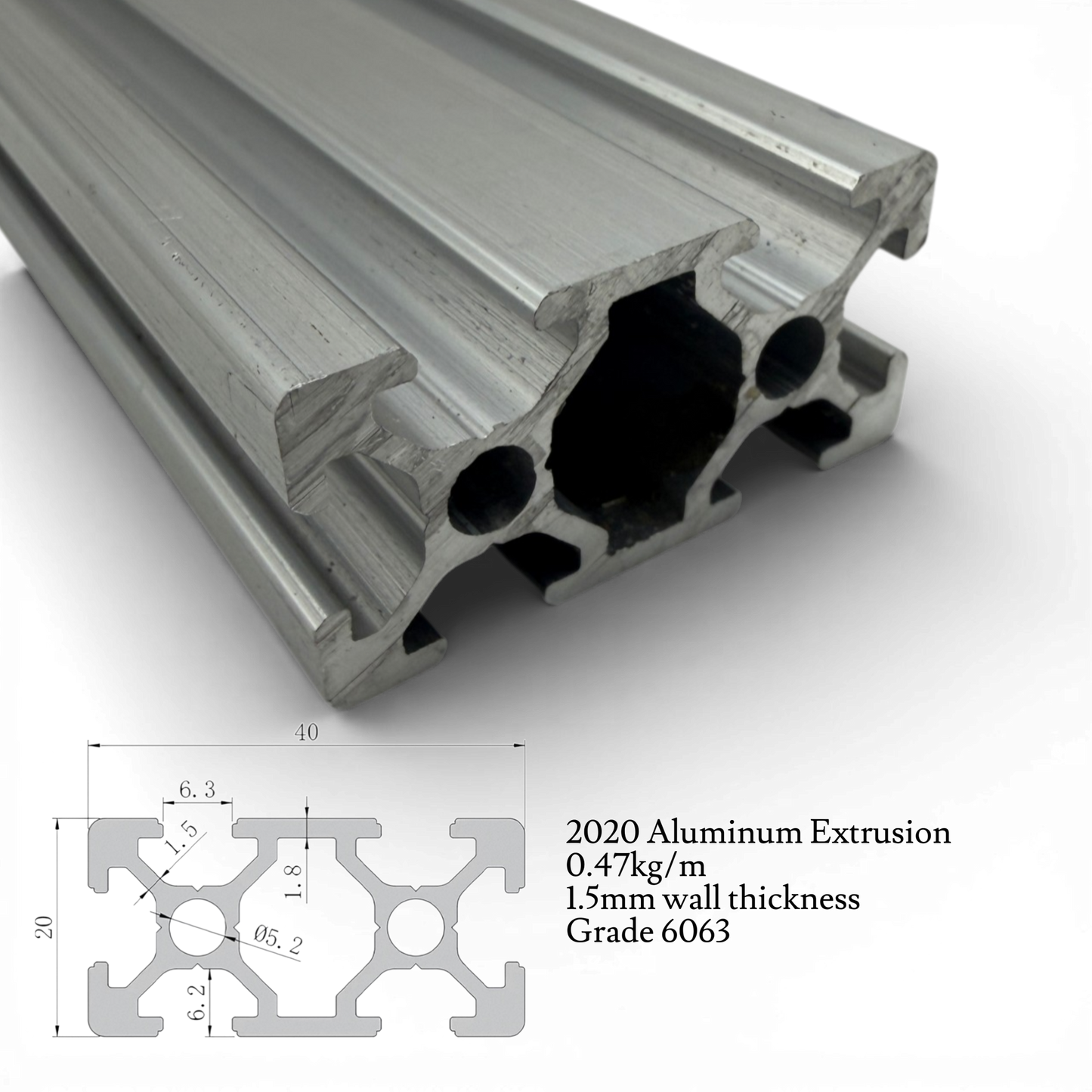 2040 Aluminum Extrusion - T Slot