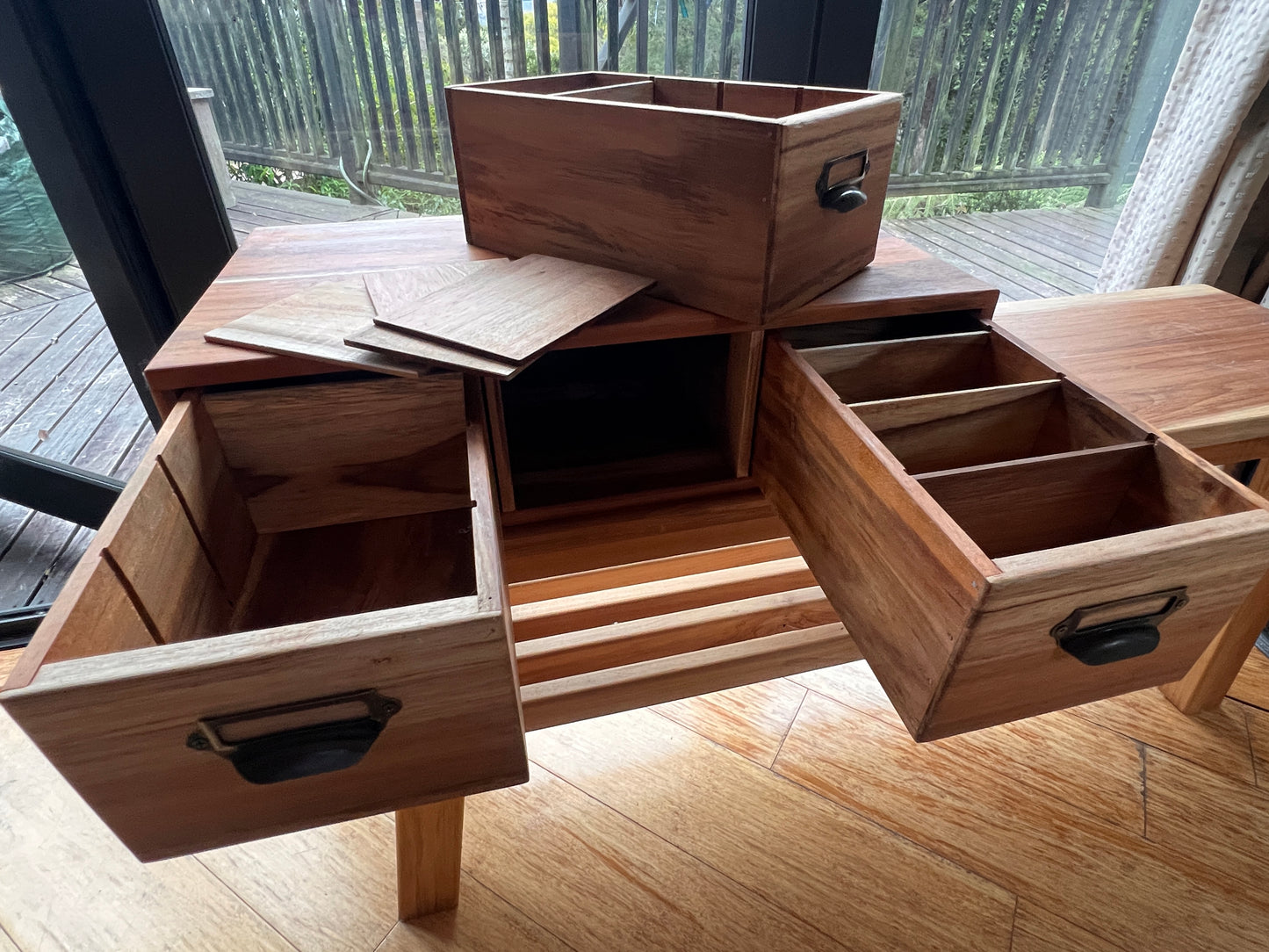 Library / Catalogue Drawer Unit - Handcrafted in NZ - Teak Wood