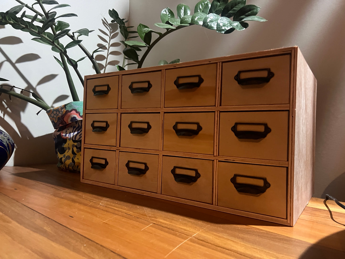 Library / Catalogue Drawer Unit - 12 Drawers Plywood