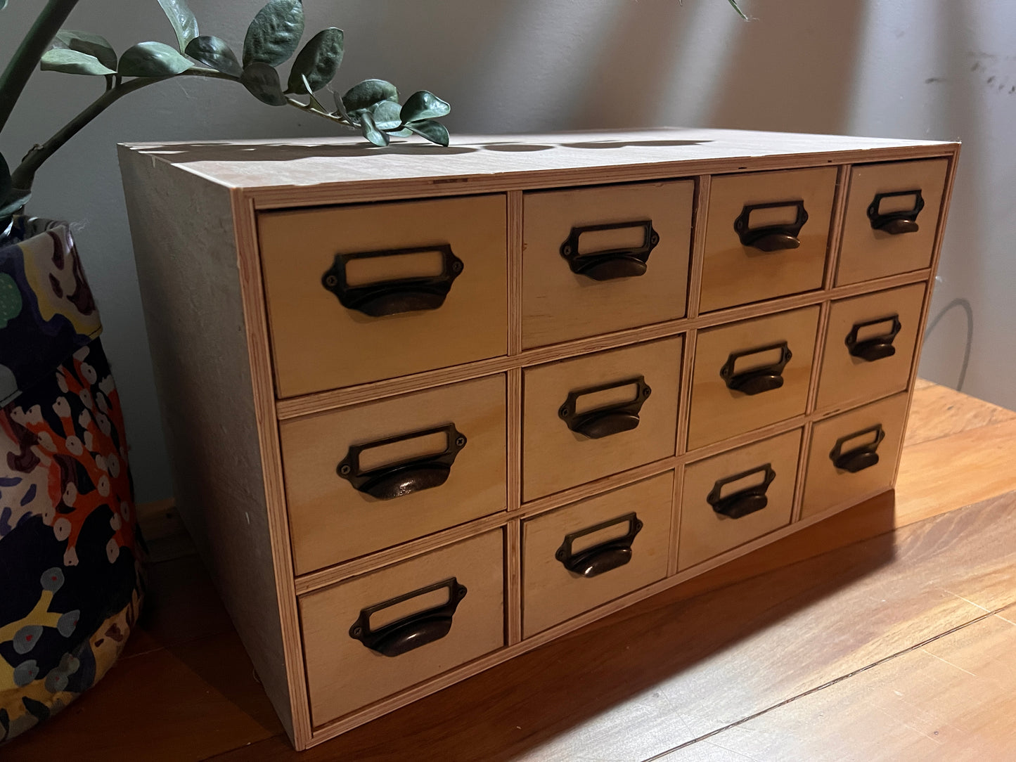 Library / Catalogue Drawer Unit - 12 Drawers Plywood