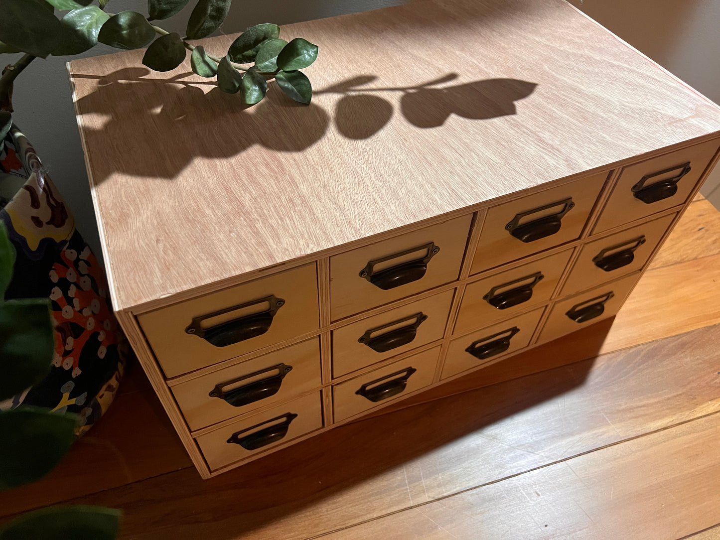 Library / Catalogue Drawer Unit - 12 Drawers Plywood